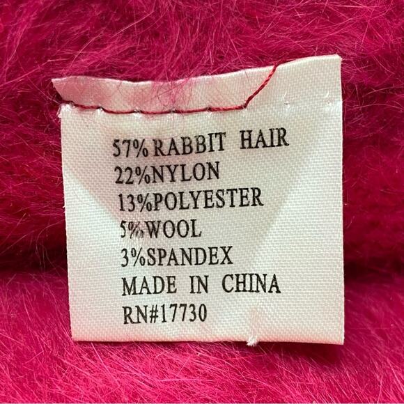 Pink Rabbit Fur Blend Cloche Hat - Picture 4 of 6